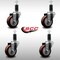 Service Caster 3.5'' SS Maroon Poly Wheel Swivel 1-1/4'' Expanding Stem Caster Set, 4PK SCC-SSEX20S3514-PPUB-MRN-114-4 - alternate 2